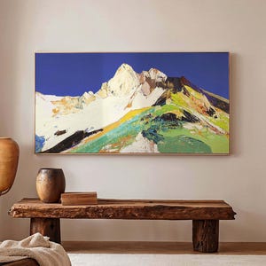 Panoramic Mountain Wall Art Canvas Print Unframed Panoramic Landscape Artwork Living Room Statement Piece Decor Large Wall Art for Bedroom