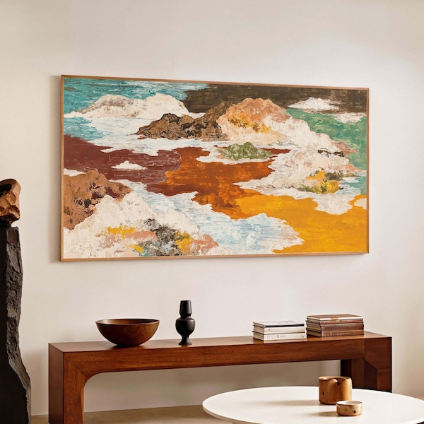 Abstrakte Landschaft Panorama Leinwanddruck, Moderne Wandkunst