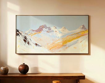Abstract Mountain Canvas Print | Nordic Minimalist Landscape, Extra Large Unframed