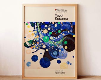Yayoi Kusama Inspired Art Print | Japandi Polka Dot Galaxy Wall Art