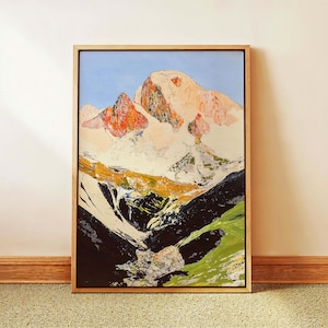 Mountain Wall Art Framed Canvas Print Rustic Nature Wall Decor for Living Room Ready to Hang Landscape Statement Piece Art for Office