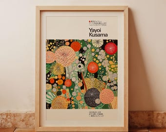 Yayoi Kusama Inspired Framed Art Print | Japanese Blossom, Polka Dot Decor