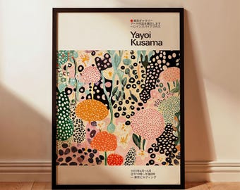 Yayoi Kusama Inspired Floral Print | Polka Dot Art Poster