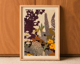 Botanische Illustration, Moderne Wildblumen Malerei (Ungerahmt)