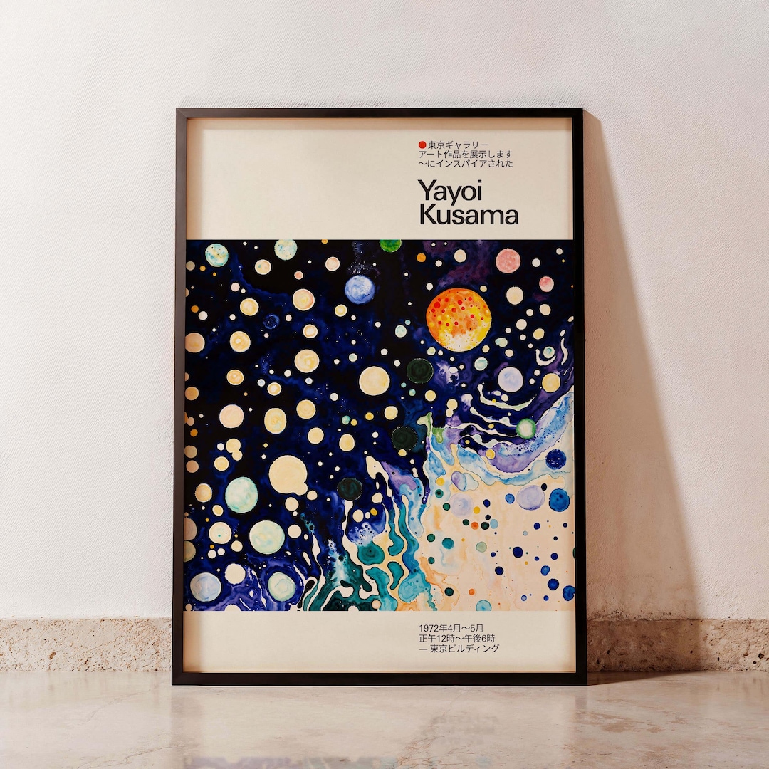 Yayoi Kusama Inspired Poster | Unframed Japandi Abstract Art | Modern ...