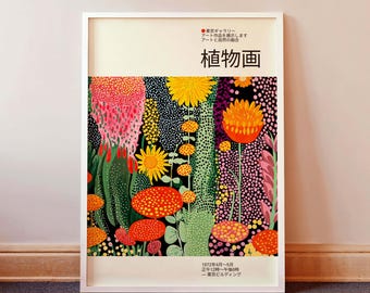 Yayoi Kusama Inspired Floral Print | Japandi Polka Dot Wall Art