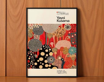 Abstract Polka Dot Poster, Unframed Print Inspired by Yayoi Kusama - Modern, Colorful Wall Decor