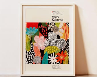 Yayoi Kusama Inspired Framed Art Print | Abstract Botanical Polka Dot Decor