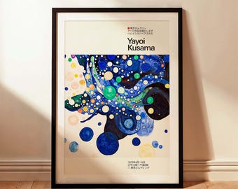 Yayoi Kusama Inspired Framed Art Print | Abstract Polka Dot Galaxy