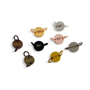 Custom Laser Engraved Logo Charm, Personalized Logo, Custom Jewelry Tag, Metal Jewelry Tag, Custom Logo, Jewelry (8 mm) SHN12