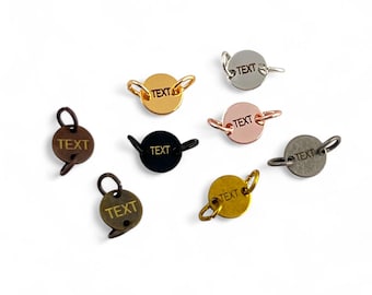 Custom Laser Engraved Logo Charm, Personalized Logo, Custom Jewelry Tag, Metal Jewelry Tag, Custom Logo, Jewelry (8 mm) SHN12