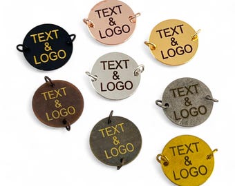 Custom Laser Engraved Logo Charm, Personalized Logo, Custom Jewelry Tag, Metal Jewelry Tag, Custom Logo, Jewelry (20 mm) SHN16