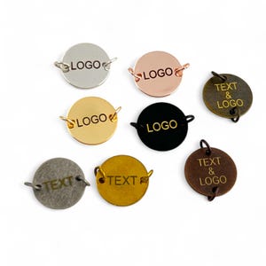 Custom Laser Engraved Logo Charm, Personalized Logo, Custom Jewelry Tag, Metal Jewelry Tag, Custom Logo, Jewelry (16 mm) SHN15