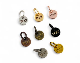 Custom Laser Engraved Logo Charm, Personalized Logo, Custom Jewelry Tag, Metal Jewelry Tag, Custom Logo, Jewelry (6 mm) SHN6