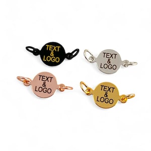 Custom Laser Engraved Logo Charm, Personalized Logo, Custom Jewelry Tag, Metal Jewelry Tag, Custom Logo, Jewelry (10 mm) SHN24