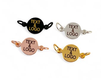Custom Laser Engraved Logo Charm, Personalized Logo, Custom Jewelry Tag, Metal Jewelry Tag, Custom Logo, Jewelry (10 mm) SHN24