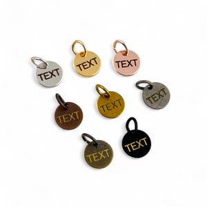 Custom Laser Engraved Logo Charm, Personalized Logo, Custom Jewelry Tag, Metal Jewelry Tag, Custom Logo, Jewelry (8 mm) SHN7