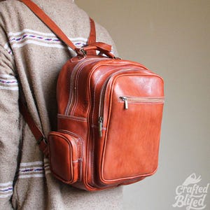 Moroccan leather backpack, Handmade backpack, Moroccan Brown Leather, Vintage look Leather Bag, Handmade Travel Bag Ethnic, Unisex Backpack