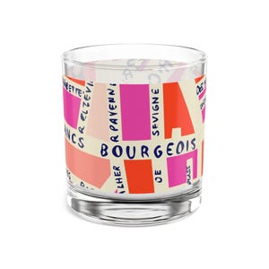 Mapa de calles de París, mapa francés colorido, vaso Rocks, 10 oz
