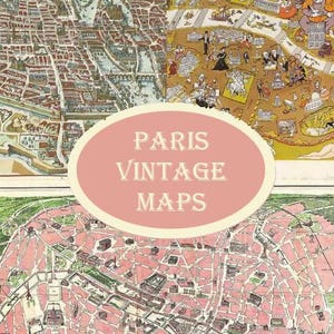 5 oude kaarten van Parijs, antieke kunstkaarten van Parijs, Frankrijk, bundel vintage kaarten van Parijs, Instant Download