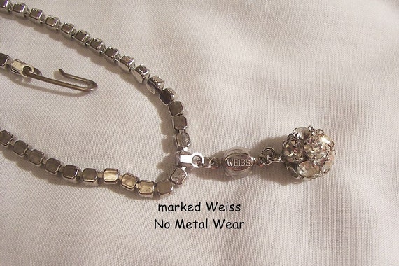 Fabulous Weiss dangling ball all rhinestone Deco … - image 3