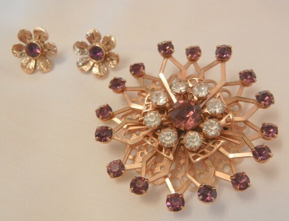 Gorgeous vintage layered purple clear Rhinestone B