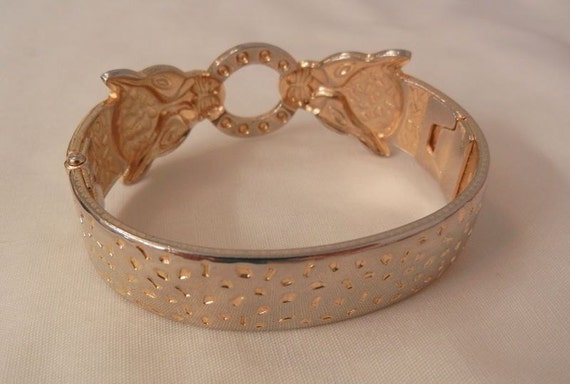 Beautiful Double tiger side open hinged bangle Br… - image 3