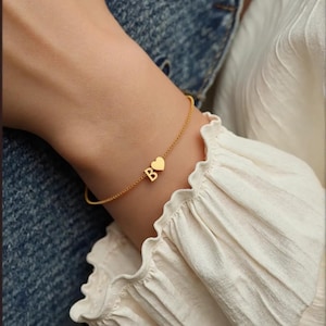 Pulsera con inicial, pulsera de dama de honor, pulseras personalizadas para pareja, regalo de Navidad, pulsera con inicial familiar