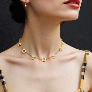 Collar con nombre personalizado, para madre, mejor amiga, hermana, regalo de cumpleaños, collares iniciales, collar minimalista con nombre