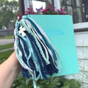 Boho Blue, Teal and Pink Bible Tassel   | Christian Gift Women | Faith-Inspired Bible Accessory | Bible Bookmark | Confirmation | Bible