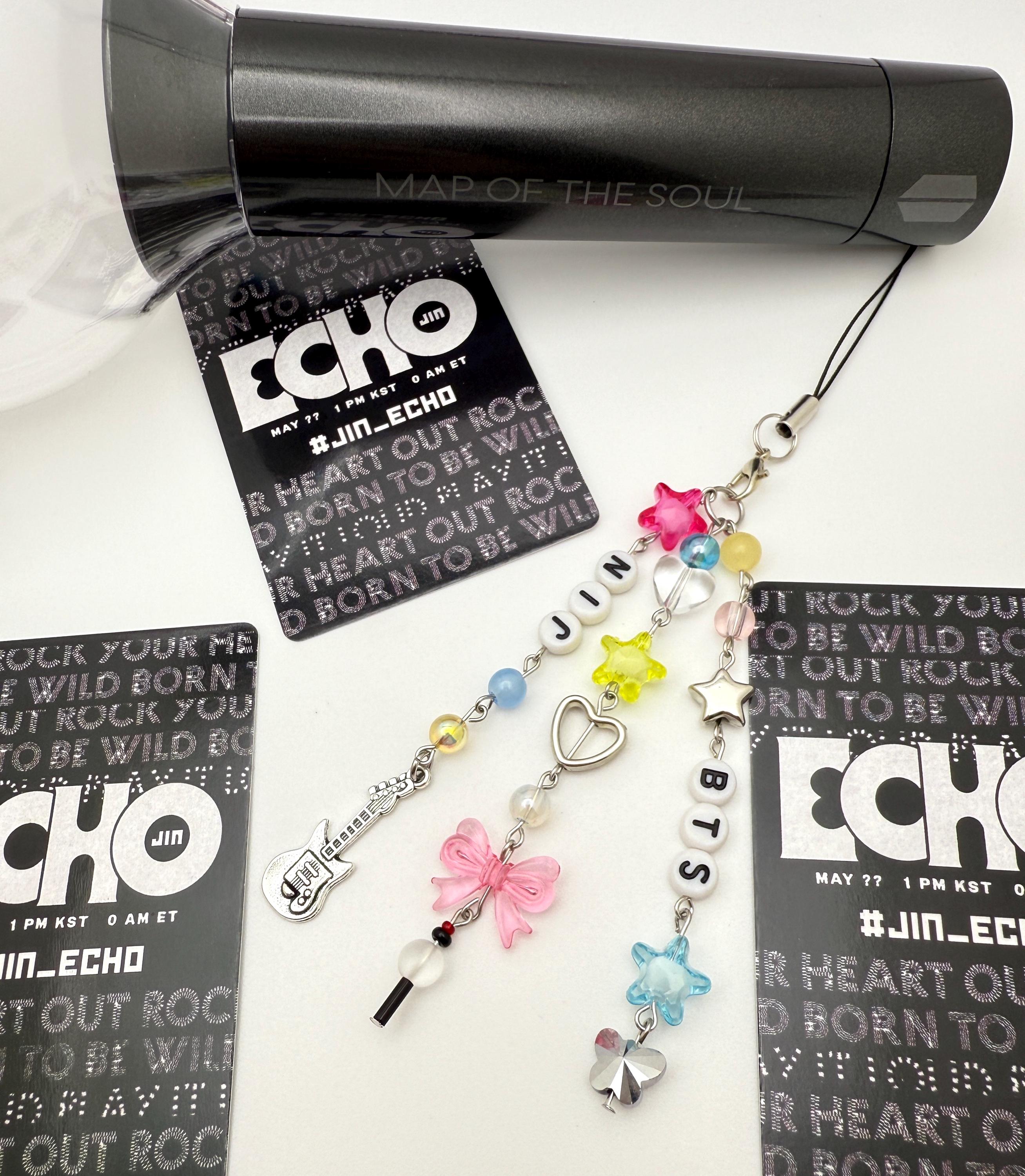 Jin Echo EP Inspired Phone Charm Keychain Light Stick Charm- Blue