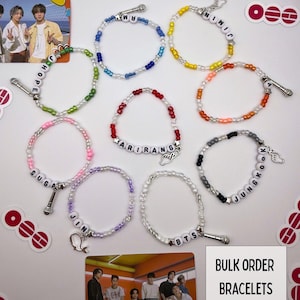 Kpop Group Tour inspirierte Perlen Freundschaftsarmbänder - Bangtan BT Custom Charms, Großbestellung Freebies