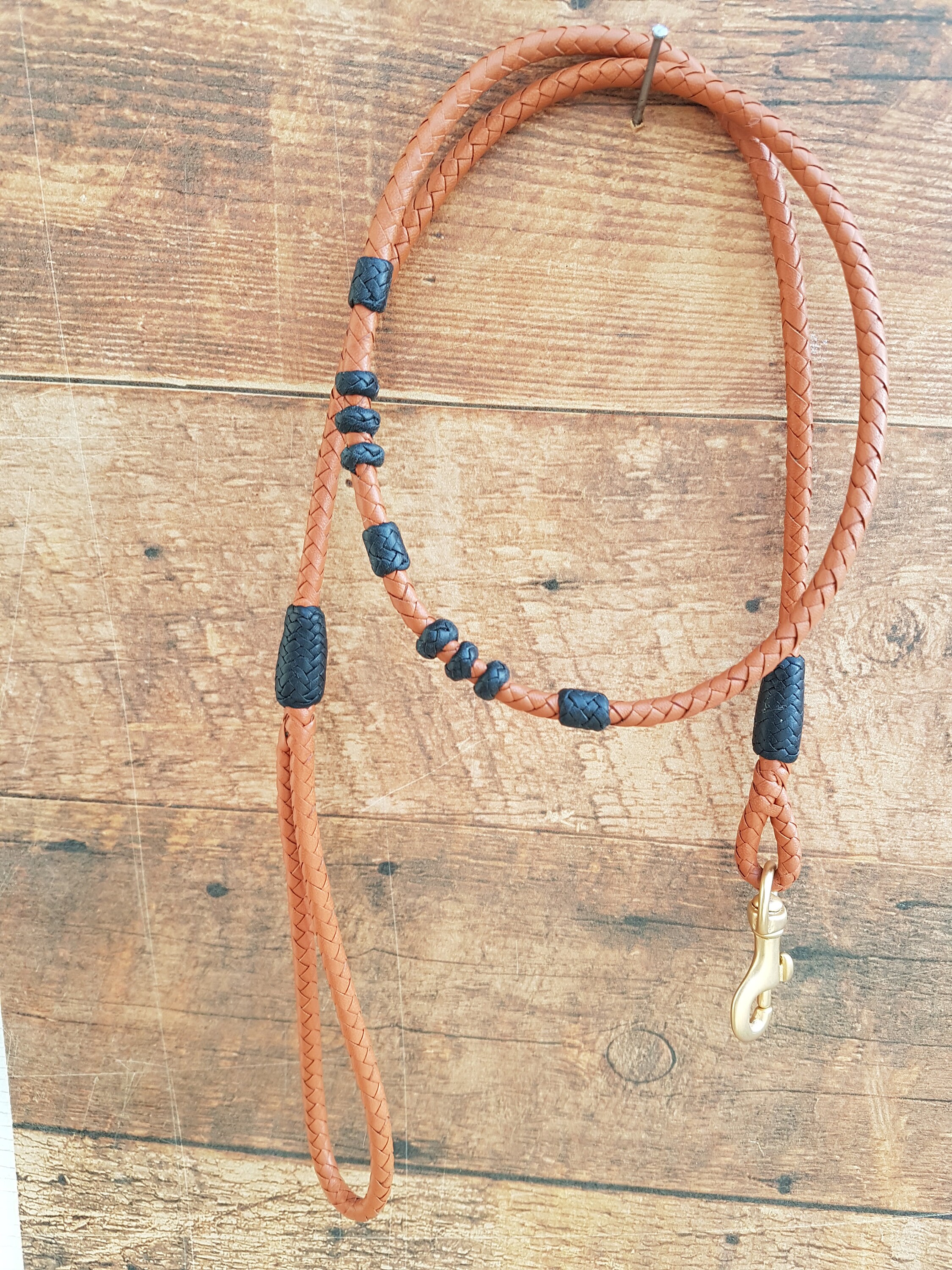 Braided Kangaroo Leather Dog Show Lead Saddle Tan/ Black Etsy