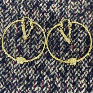 Versace Gold Womens Classic Hoop Earrings