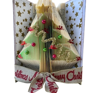 Folded Book Art Christmas Tree – Handmade Sculpture Holiday ornament- Handcrafted Christmas- Literary Home Decor