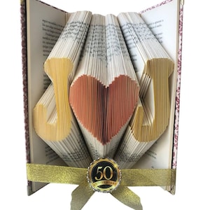 Jubiläumsgeschenkbuch Folding Art Benutzerdefinierte Initialen