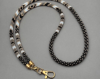 Handmade Beaded Lanyard for Teachers, ID Badge Holder, Boho Beaded Necklace, Stylish Eyeglass Chain, Perfect Teacher Gift Idea