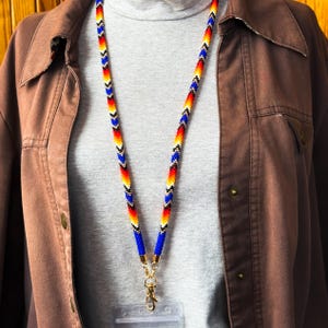Beaded Teacher Lanyard - Custom ID Badge Holder, Back to School Gift for Teachers, Handmade Teacher Accessories