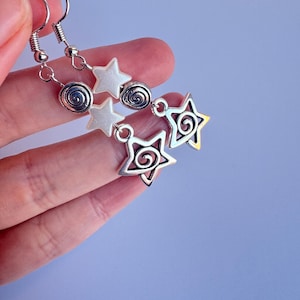 Handmade Sprial Star Dangle Earrings