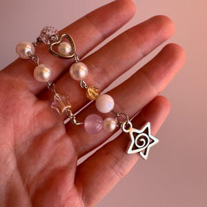 Cute Pastel Charm Bracelet – Handmade Y2K Aesthetic Jewelry with Star & Pearl