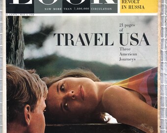 Look Magazine - May 5, 1964 - Travel USA: 3 American journeys, African revolt in Russia, the vanishing American Jew - vintage rare retro
