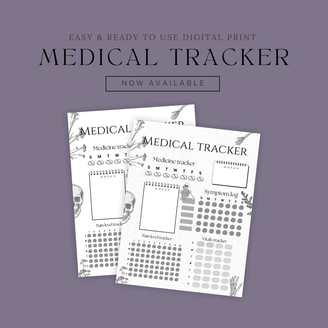 Medical Tracker: Pain & Symptom Level, Medicine Tracker (digital Print ...