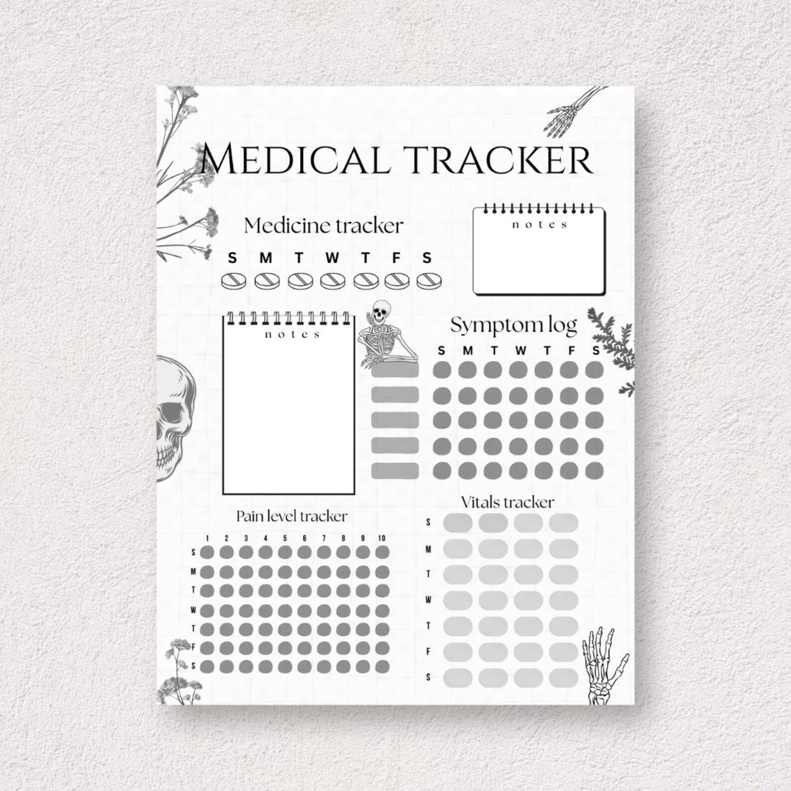 Medical Tracker, Medicine Tracker, Medical Tracker Digital Print ...