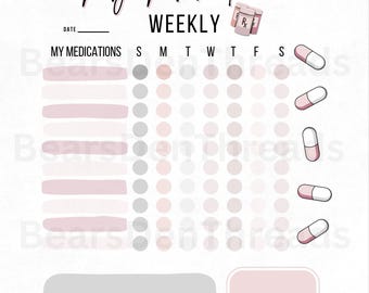 Medical Tracker Printables: Symptom, Vitals, Medication Lists (Digital Download)