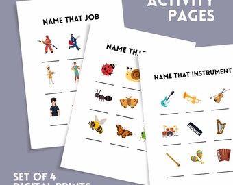 Kids Activity Pages: Name That Object - Fun Learning Printables (Digital Download)