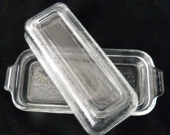 Vintage Anchor Hocking Fire King Clear Glass Butter Dish (Lid fits Jadeite Butter Dish)