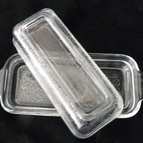 Vintage Anchor Hocking Fire King Clear Glass Butter Dish (Lid fits Jadeite Butter Dish)