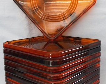 Vintage Appetizer Sushi Hors D’oeuvres Melamine Square Plates