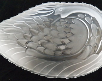 Vintage Studio Crystal (Germany) Swan Collection Large 17” Platter # 43524