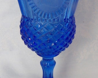 Vintage Avon Fostoria George Washington Cobalt Blue Glass Goblet Candleholder